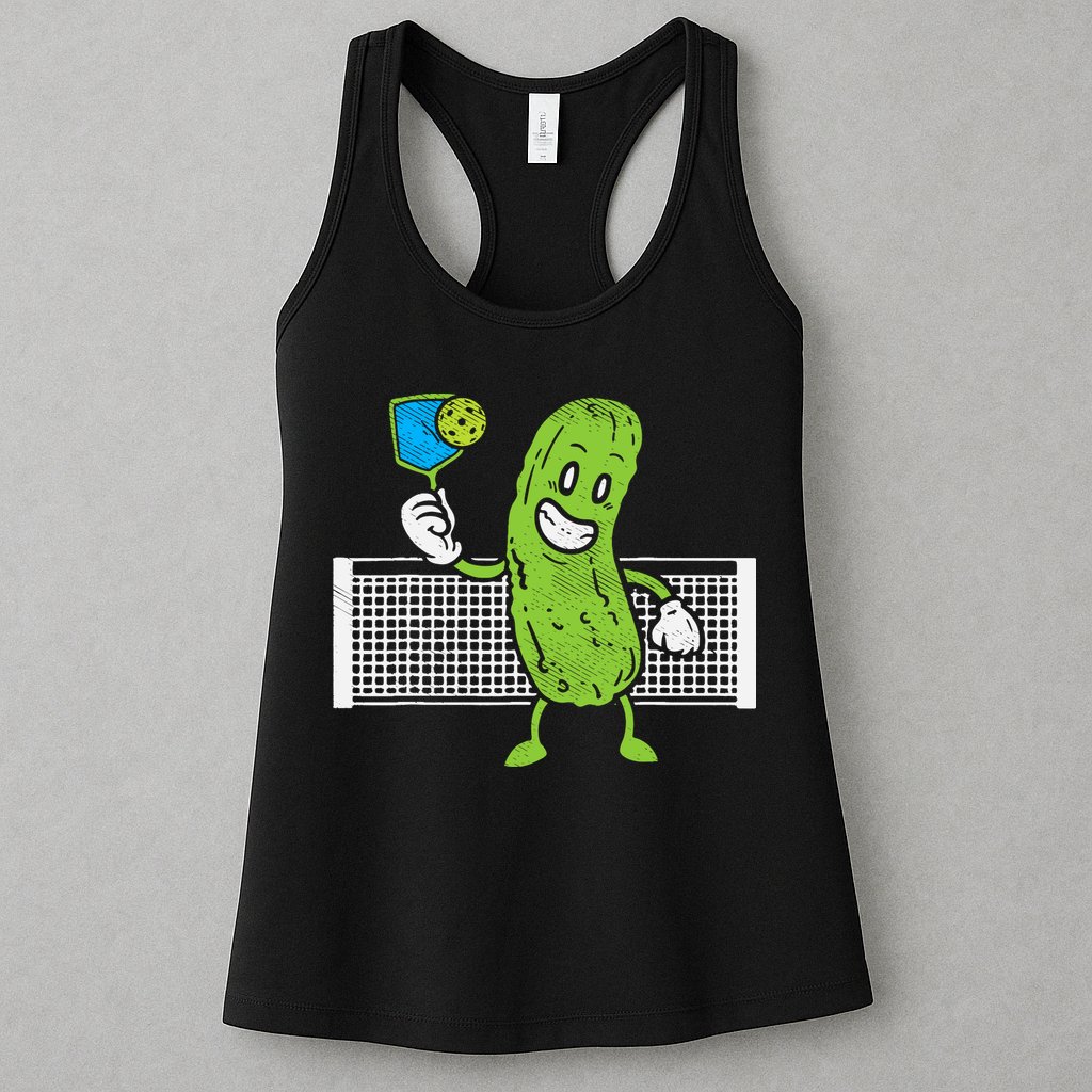 Pickle Playing Pickleball Funny Paddleball Gift Womens Tank Top