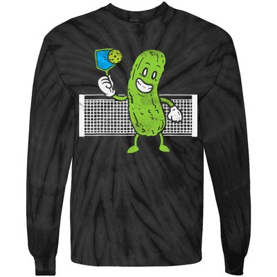 Pickle Playing Pickleball Funny Paddleball Gift Tie-Dye Long Sleeve Shirt