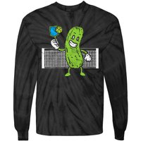 Pickle Playing Pickleball Funny Paddleball Gift Tie-Dye Long Sleeve Shirt