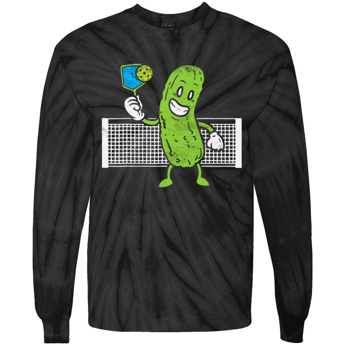 Pickle Playing Pickleball Funny Paddleball Gift Tie-Dye Long Sleeve Shirt