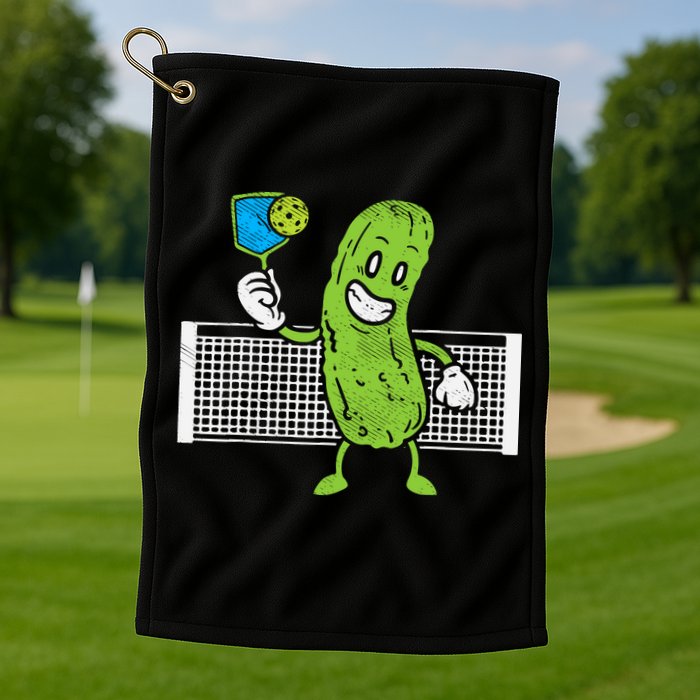 Pickle Playing Pickleball Funny Paddleball Gift Golf Towel