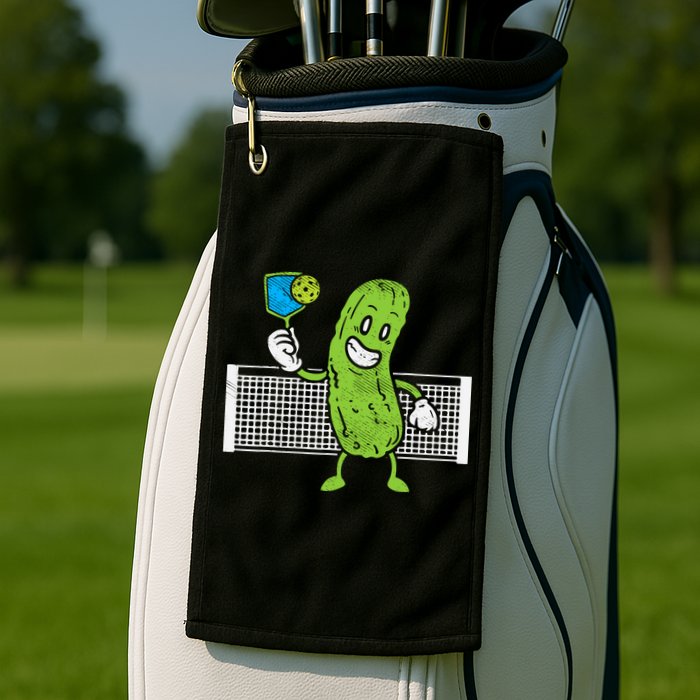 Pickle Playing Pickleball Funny Paddleball Gift Golf Towel