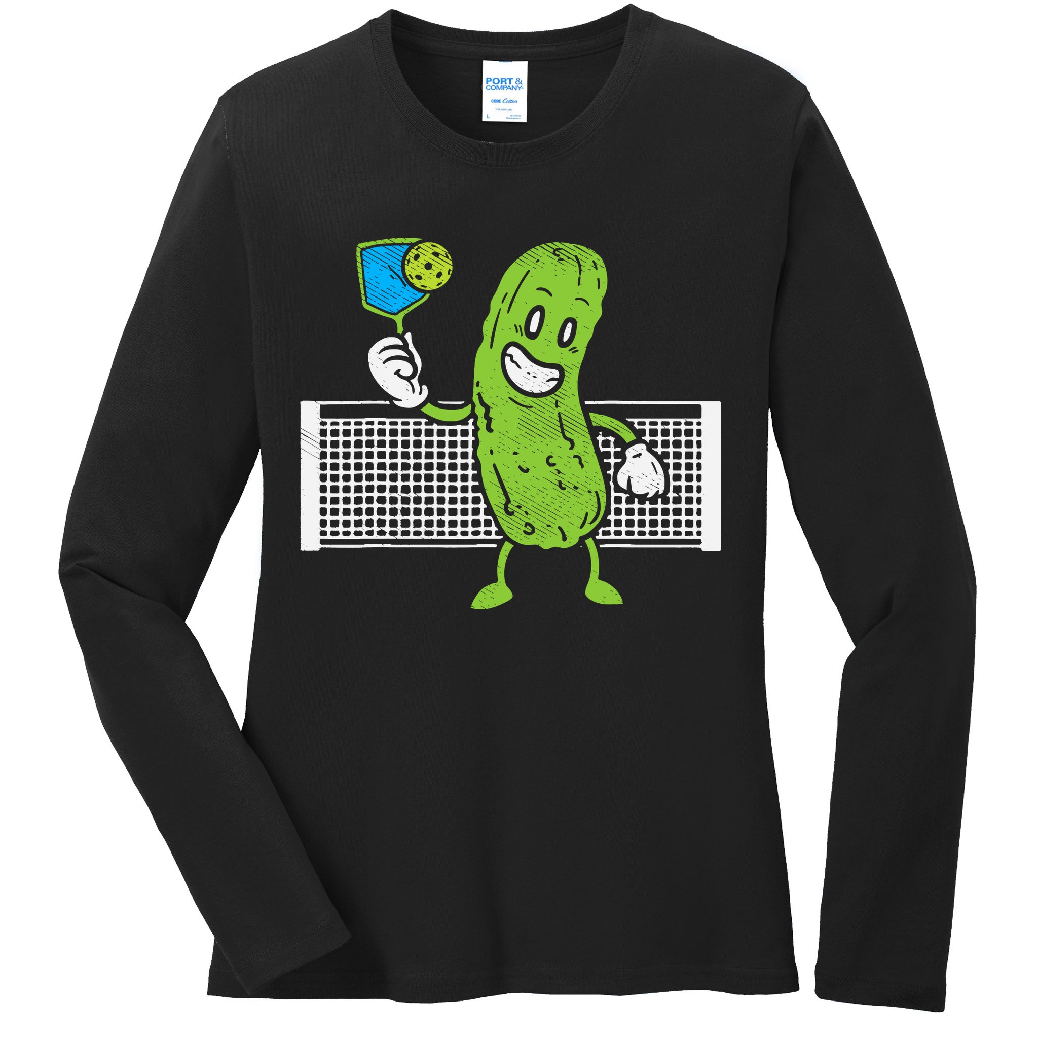 Pickle Playing Pickleball Funny Paddleball Gift Ladies Long Sleeve Shirt
