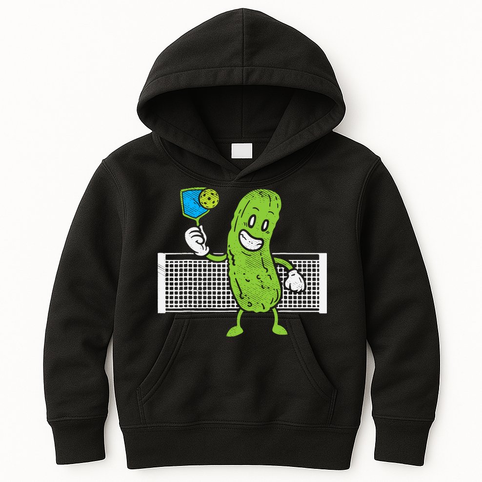 Pickle Playing Pickleball Funny Paddleball Gift Kids Hoodie