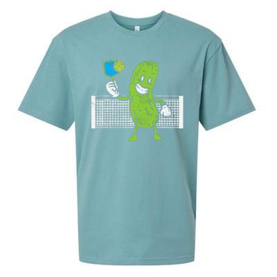 Pickle Playing Pickleball Funny Paddleball Gift Sueded Cloud Jersey T-Shirt