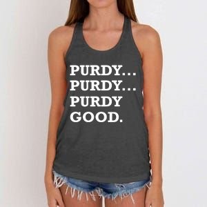 Purdy Purdy Purdy Good Women's Knotted Racerback Tank