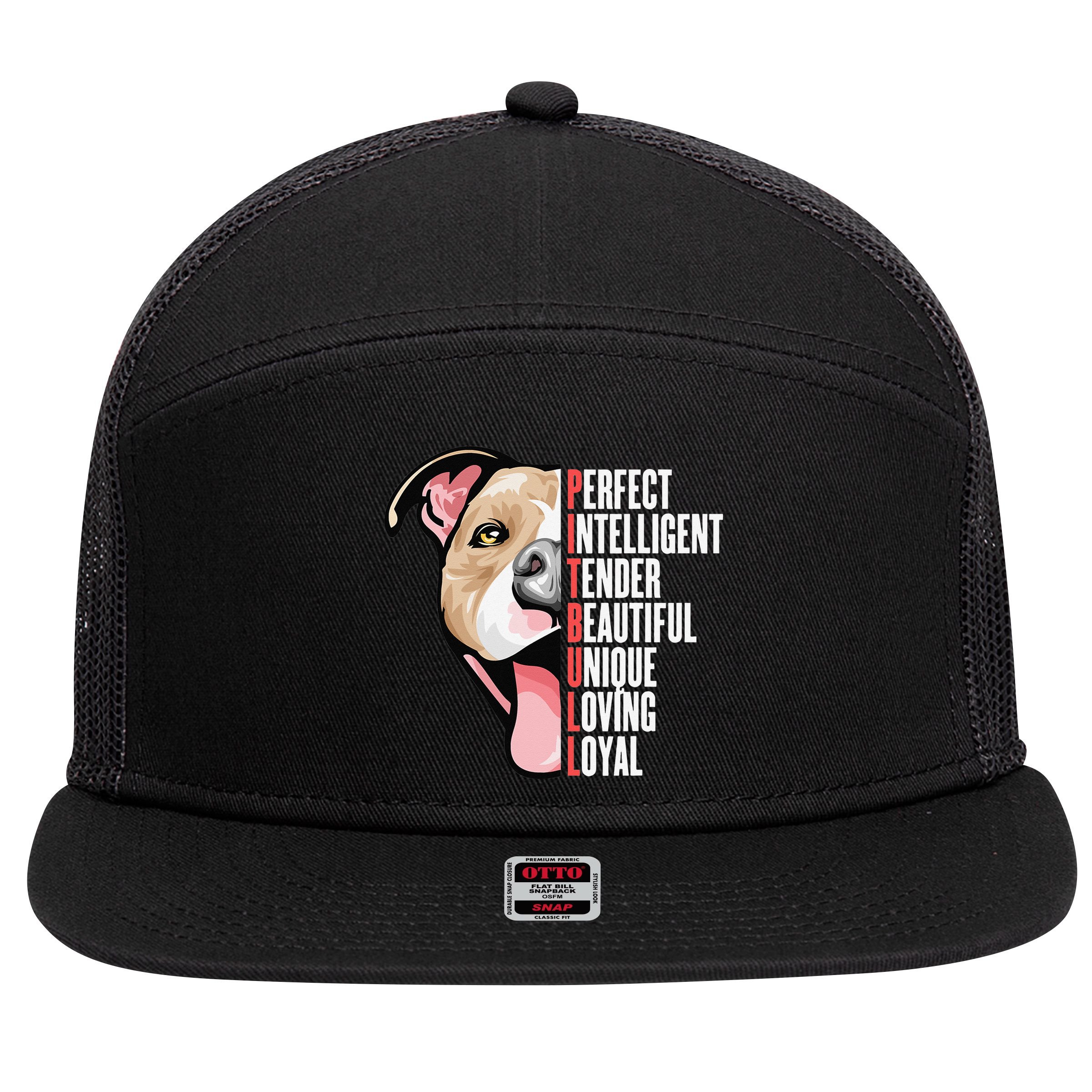 Pitbull Proud Pitbull Owners 7 Panel Mesh Trucker Snapback Hat