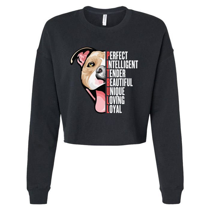 Pitbull Proud Pitbull Owners Cropped Pullover Crew