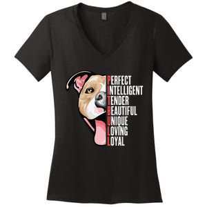 Pitbull Proud Pitbull Owners Women's V-Neck T-Shirt