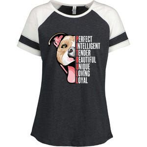 Pitbull Proud Pitbull Owners Enza Ladies Jersey Colorblock Tee