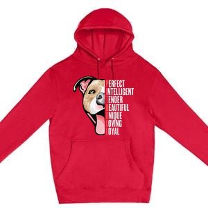 Pitbull Proud Pitbull Owners Premium Pullover Hoodie