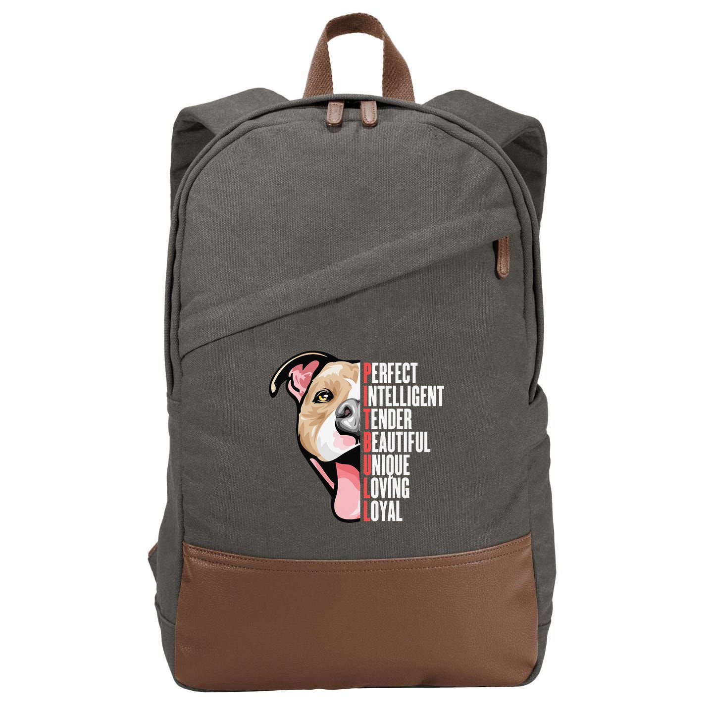 Pitbull Proud Pitbull Owners Cotton Canvas Backpack