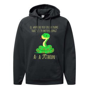 Python Pithon Pi Symbol Math Teacher Funny Pi Day Performance Fleece Hoodie