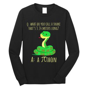 Python Pithon Pi Symbol Math Teacher Funny Pi Day Long Sleeve Shirt