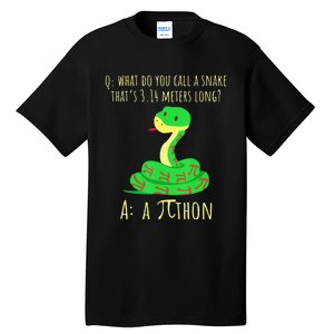 Python Pithon Pi Symbol Math Teacher Funny Pi Day Tall T-Shirt