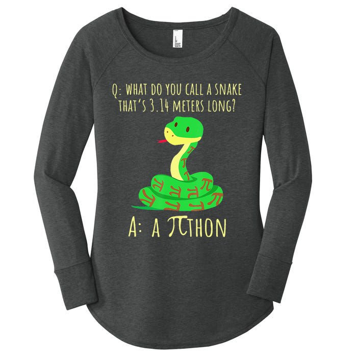 Python Pithon Pi Symbol Math Teacher Funny Pi Day Women's Perfect Tri Tunic Long Sleeve Shirt