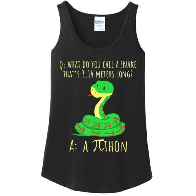 Python Pithon Pi Symbol Math Teacher Funny Pi Day Ladies Essential Tank