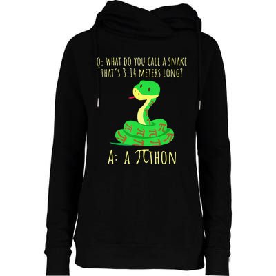 Python Pithon Pi Symbol Math Teacher Funny Pi Day Womens Funnel Neck Pullover Hood