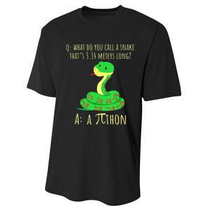 Python Pithon Pi Symbol Math Teacher Funny Pi Day Performance Sprint T-Shirt