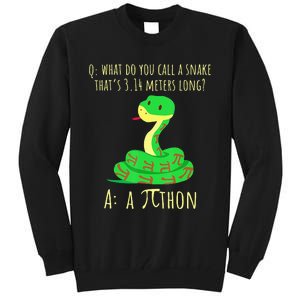 Python Pithon Pi Symbol Math Teacher Funny Pi Day Tall Sweatshirt