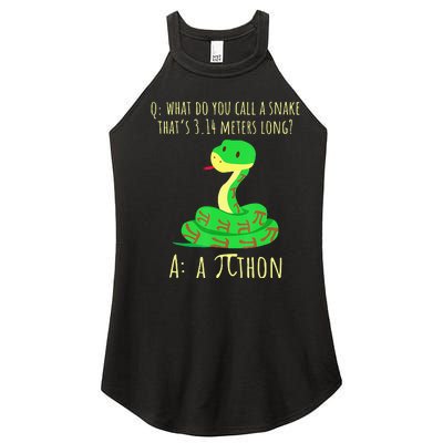 Python Pithon Pi Symbol Math Teacher Funny Pi Day Women’s Perfect Tri Rocker Tank