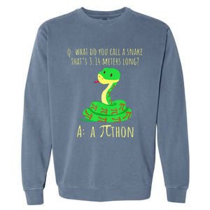 Python Pithon Pi Symbol Math Teacher Funny Pi Day Garment-Dyed Sweatshirt