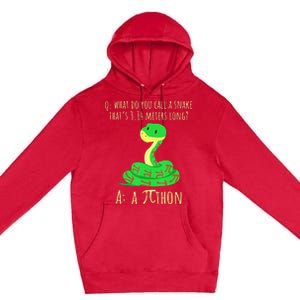 Python Pithon Pi Symbol Math Teacher Funny Pi Day Premium Pullover Hoodie