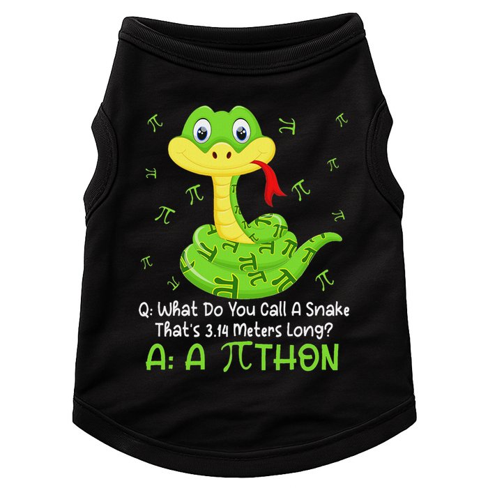 Python Pithon Pi Symbol Funny Math Teacher Pi Day Doggie Tank
