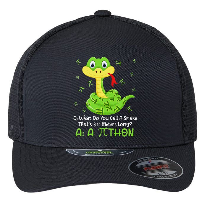 Python Pithon Pi Symbol Funny Math Teacher Pi Day Flexfit Unipanel Trucker Cap