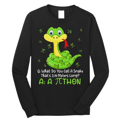 Python Pithon Pi Symbol Funny Math Teacher Pi Day Long Sleeve Shirt