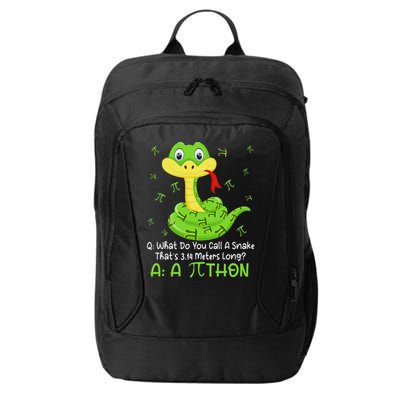 Python Pithon Pi Symbol Funny Math Teacher Pi Day City Backpack