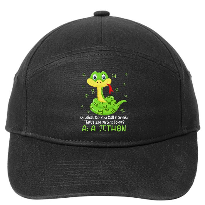 Python Pithon Pi Symbol Funny Math Teacher Pi Day 7-Panel Snapback Hat