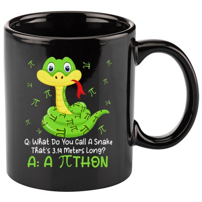 Python Pithon Pi Symbol Funny Math Teacher Pi Day 11oz C Handle Ceramic Mug
