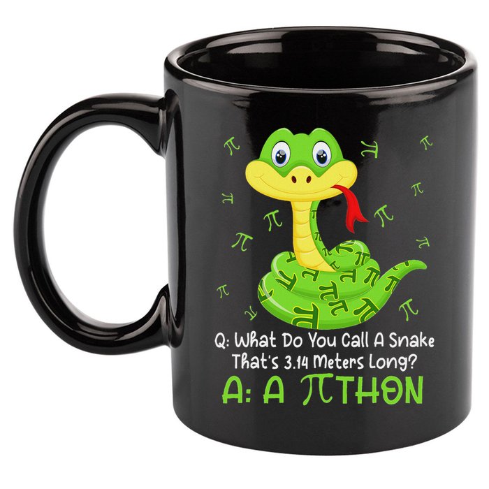 Python Pithon Pi Symbol Funny Math Teacher Pi Day 11oz C Handle Ceramic Mug