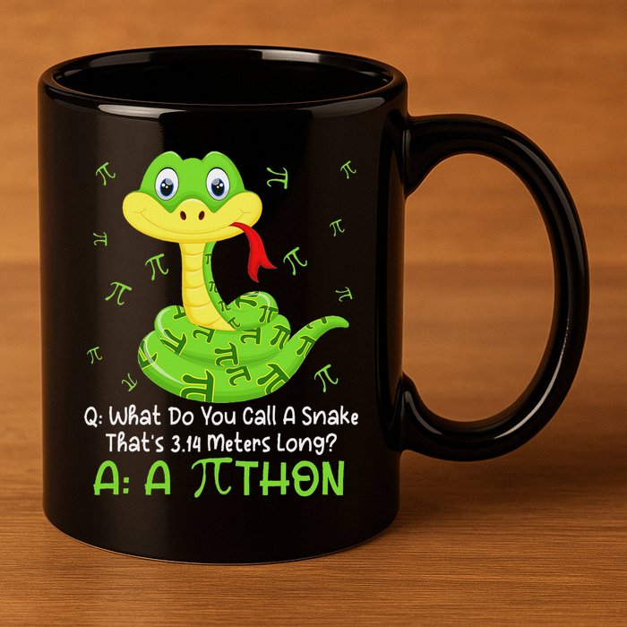 Python Pithon Pi Symbol Funny Math Teacher Pi Day 11oz C Handle Ceramic Mug