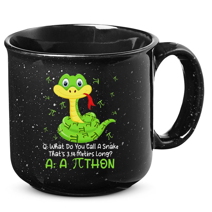 Python Pithon Pi Symbol Funny Math Teacher Pi Day 15oz Campfire Ceramic Mug