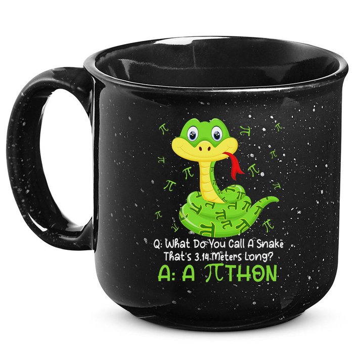Python Pithon Pi Symbol Funny Math Teacher Pi Day 15oz Campfire Ceramic Mug