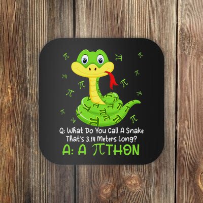 Python Pithon Pi Symbol Funny Math Teacher Pi Day Coaster