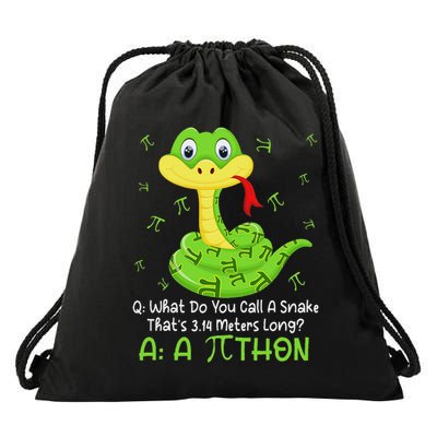 Python Pithon Pi Symbol Funny Math Teacher Pi Day Drawstring Bag