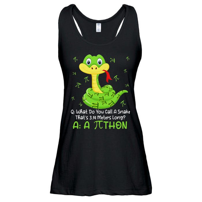 Python Pithon Pi Symbol Funny Math Teacher Pi Day Ladies Essential Flowy Tank