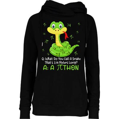 Python Pithon Pi Symbol Funny Math Teacher Pi Day Womens Funnel Neck Pullover Hood