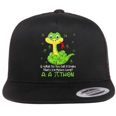 Python Pithon Pi Symbol Funny Math Teacher Pi Day Flatbill Hat