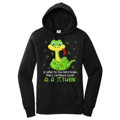 Python Pithon Pi Symbol Funny Math Teacher Pi Day Women's Pullover Hoodie