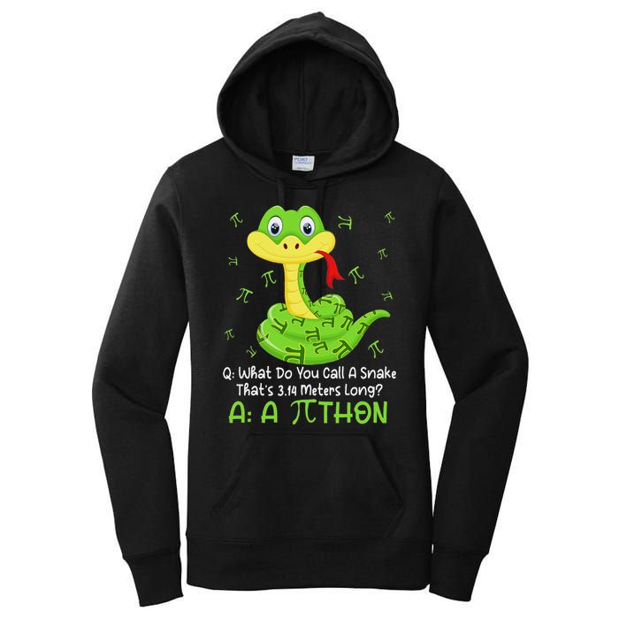 Python Pithon Pi Symbol Funny Math Teacher Pi Day Women's Pullover Hoodie