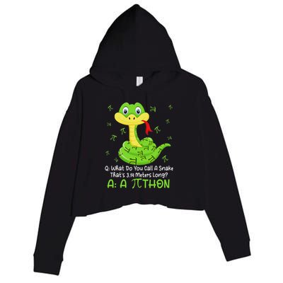 Python Pithon Pi Symbol Funny Math Teacher Pi Day Crop Fleece Hoodie