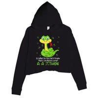 Python Pithon Pi Symbol Funny Math Teacher Pi Day Crop Fleece Hoodie