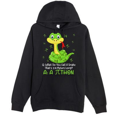 Python Pithon Pi Symbol Funny Math Teacher Pi Day Premium Pullover Hoodie