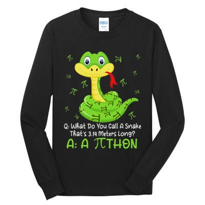Python Pithon Pi Symbol Funny Math Teacher Pi Day Tall Long Sleeve T-Shirt