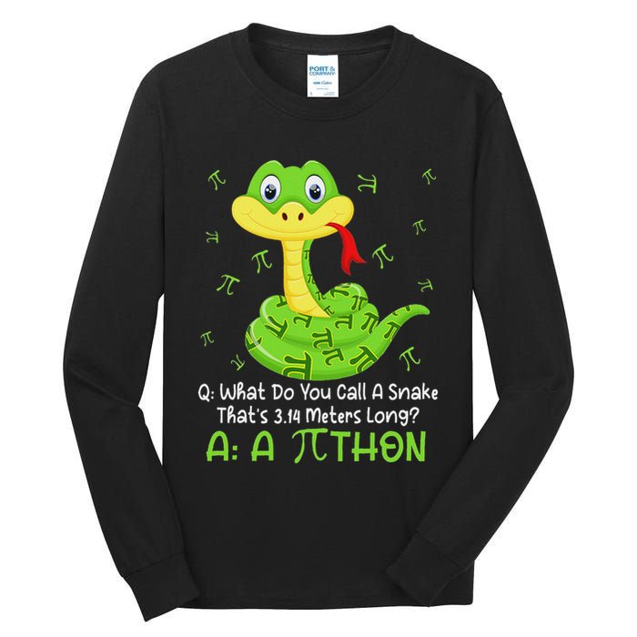 Python Pithon Pi Symbol Funny Math Teacher Pi Day Tall Long Sleeve T-Shirt