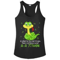 Python Pithon Pi Symbol Funny Math Teacher Pi Day Ladies PosiCharge Competitor Racerback Tank